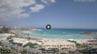 Thumbnail July 25, 2026 12:00 Ayia Napa Cyprus - Nissi Beach Panorama
